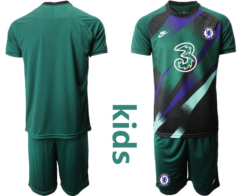 Youth 2020-2021 club Chelsea Dark green goalkeeper Soccer Jerseys->chelsea jersey->Soccer Club Jersey